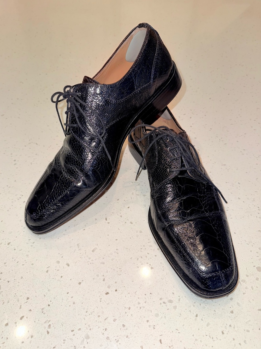 David Eden Genuine Ostrich Skin Men’s Oxford Dress Shoes